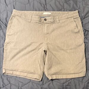 Men's Tan Flat Front Shorts